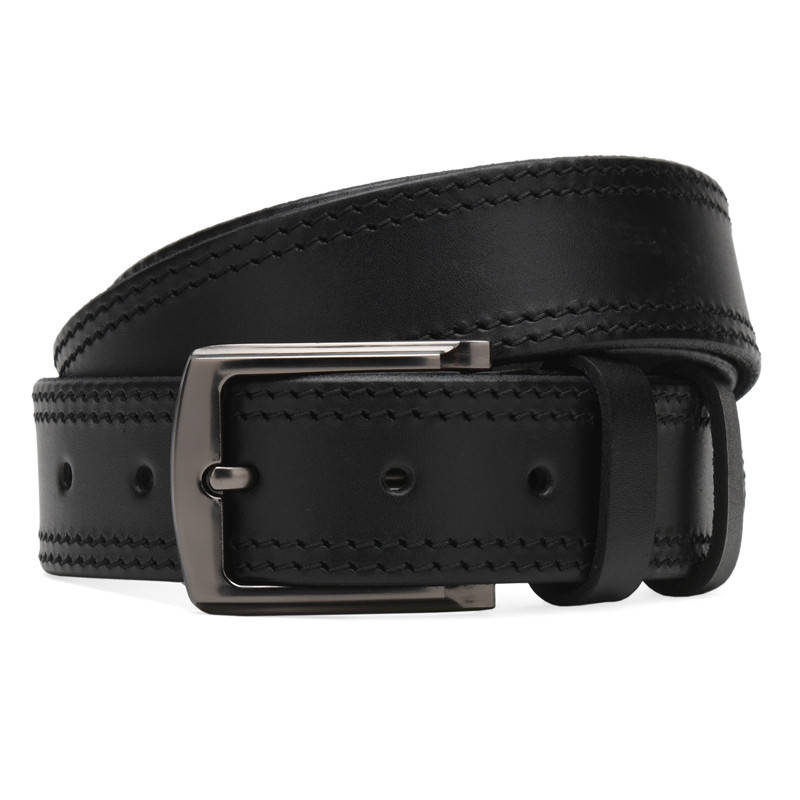 Чоловічий шкіряний ремінь Borsa Leather Cv1gnn3a-125 чорний