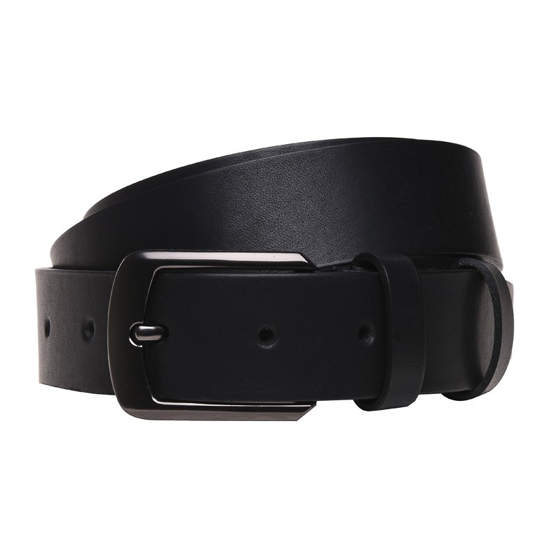 Чоловічий шкіряний ремінь Borsa Leather v1mb11 115 см Чорний