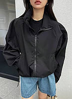 Вітровка унісекс, базова, оверсайз, 42-46, чорний, плащівка Канада.