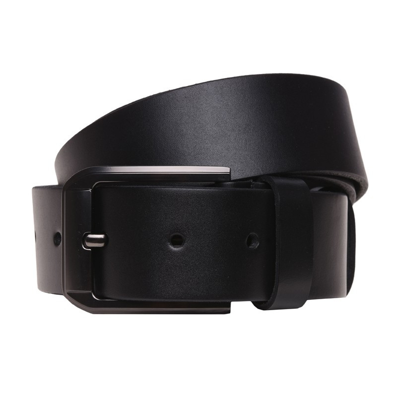 Широкий чоловічий шкіряний ремінь Borsa Leather 125v17853 чорний