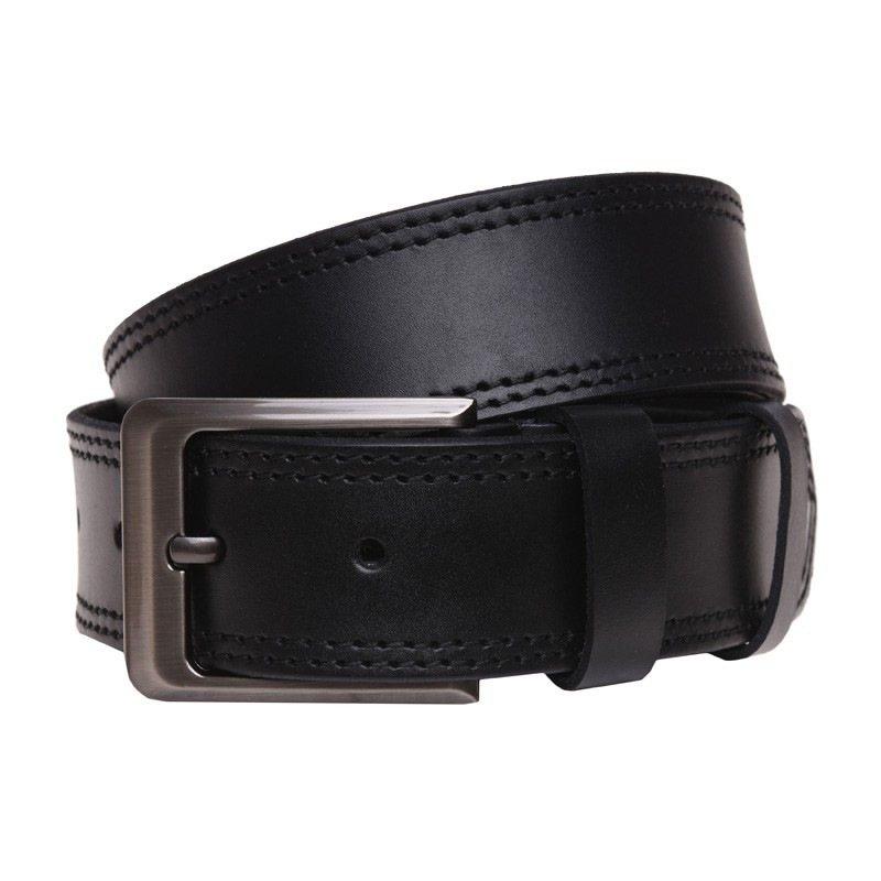 Широкий чоловічий шкіряний ремінь Borsa Leather 125v18754 чорний