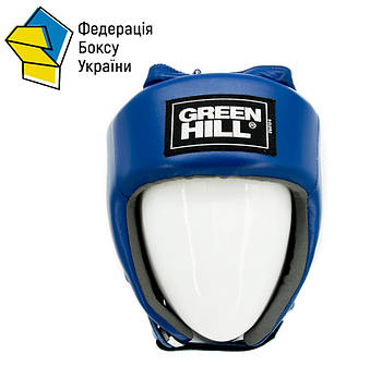 Боксерський шолом Green Hill шкіряний ліцензований UBF Logo синій M