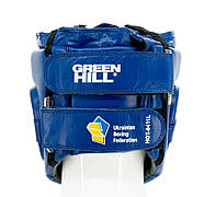 Боксерський шолом Green Hill шкіряний ліцензований UBF Logo синій L, фото 2