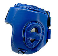 Боксерський шолом Green Hill шкіряний ліцензований UBF Logo синій L, фото 6