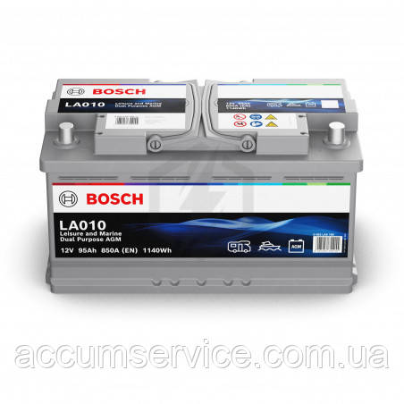Акумулятор тяговий BOSCH Dual Purpose AGM 0092LA0100 95Аг/850А