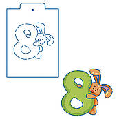 Трафарет Зайчик з вісімкою 2 10*11 см (TR-2)