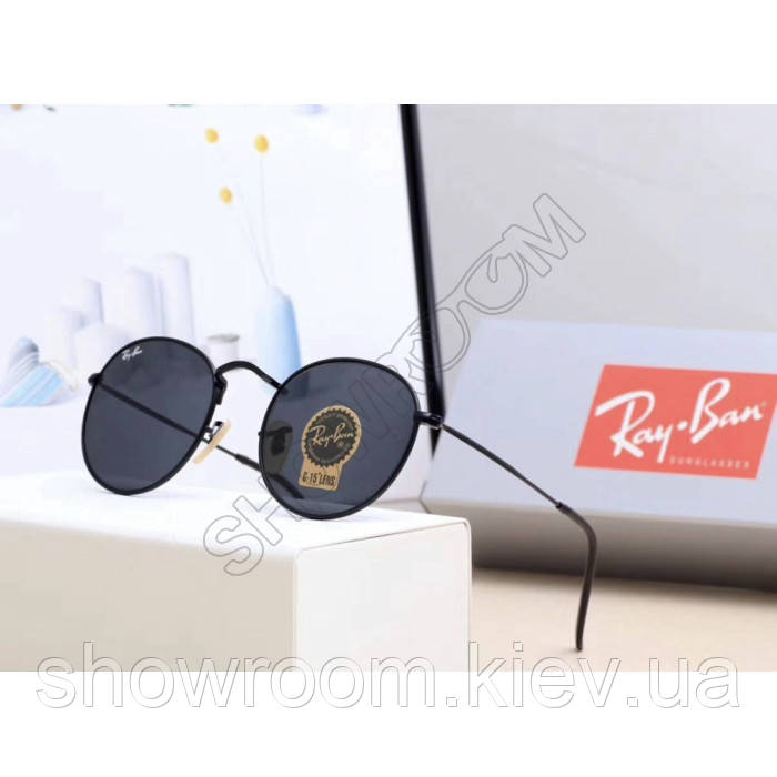 Жіночі круглі сонцезахисні окуляри Ray ban round 3447-6, фото 1