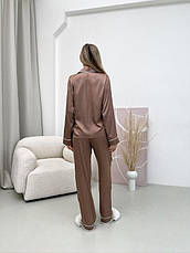 Піжама жіноча з шовку Армані XS Мокко, фото 5