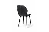 Стілець Леон чорний/велюр попелястий, фото 2