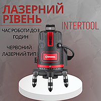 Лазерний нівелір Intertool MT-3004 5 головок з автовирівнюванням, червоний промінь, комплект із кейсом
