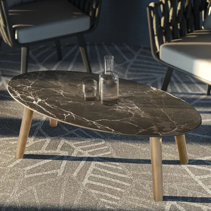 Овальний кавовий столик Acerra 100 x 50 x 34,5 см, натуральний колір