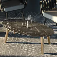 Овальний кавовий столик Acerra 100 x 50 x 34,5 см, натуральний колір