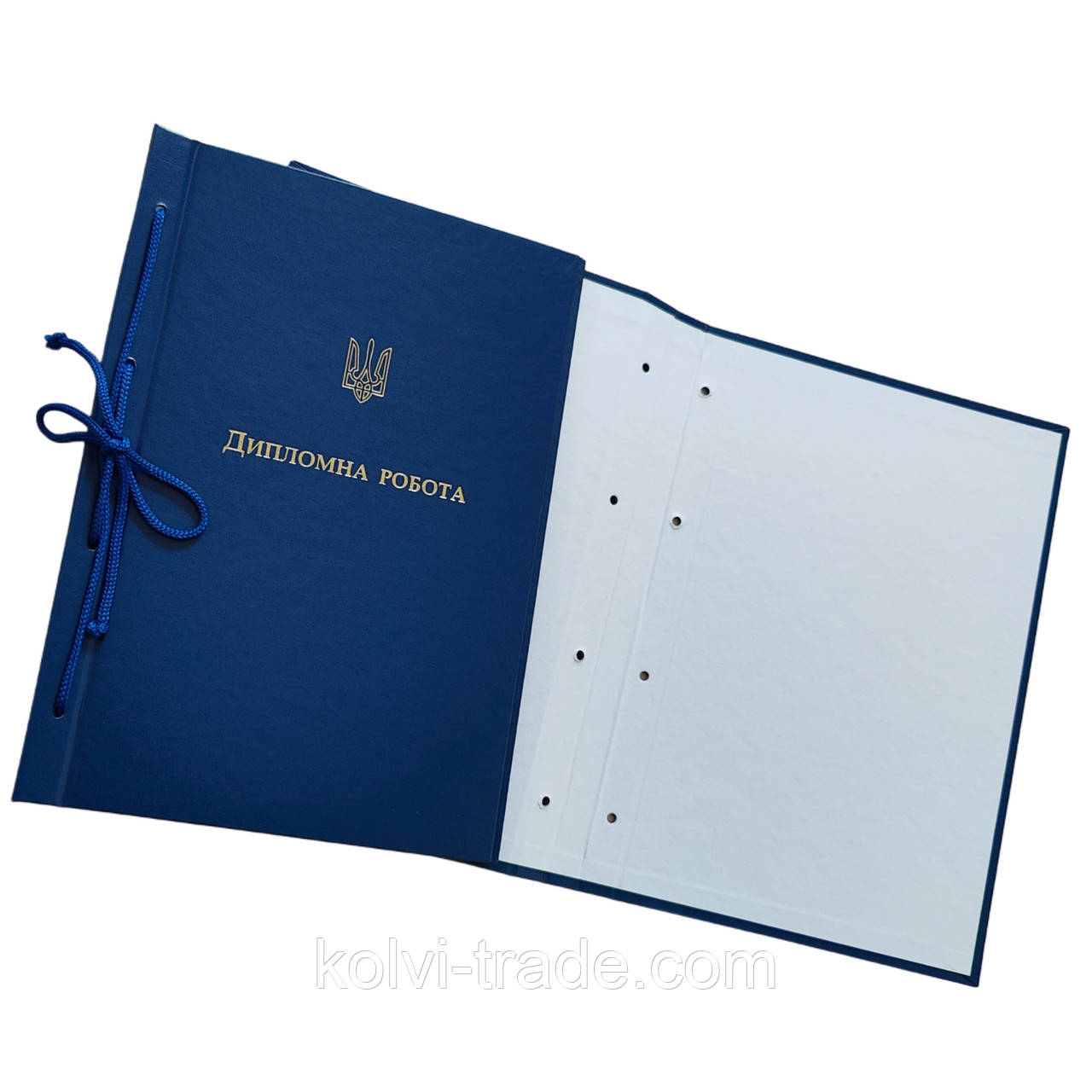 Папка "Дипломна робота" для тв. палітурки 215×305 синя (20мм) (уп.5шт)