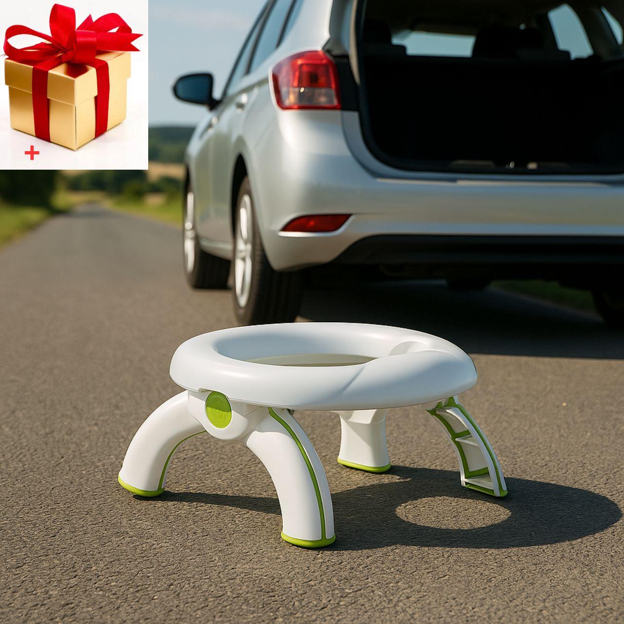 Дитячий дорожній горщик-туалет Oxo Tot 2-in-1 Go Potty салатовий з білим ⁇ НАКЛАДКА НА УНІТАЗ