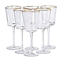 Набір з 6 келихів 350 мл, для вина із золотим обідком HP-16-22