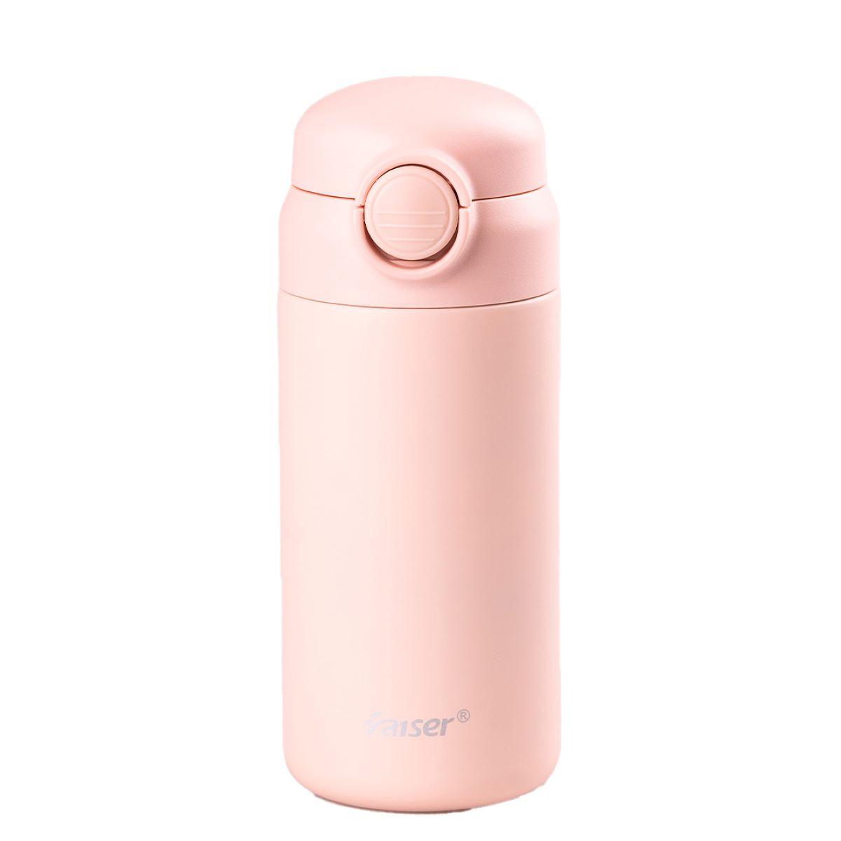 Термос Happy Life YLS80158P Raiser 280мл, з кришкою фліп топ на кнопці, рожевий