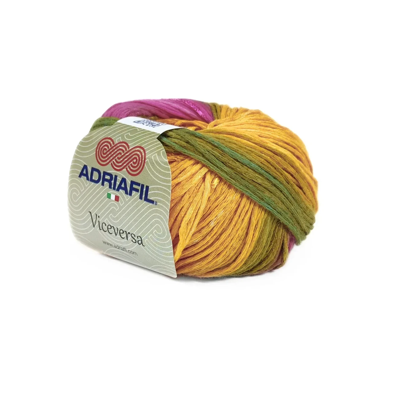 Пряжа Viceversa/Вісеверса, жовтий-малиновий-блакитний-хакі 45, Adriafil, фото 1