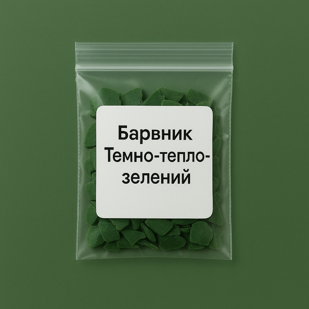 Темно-тепло-зелений концентрований барвник для свічок Greenery, упаковка 5 г, Проміс-Плюс