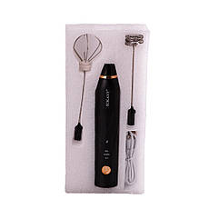 Капучинатор ручний Sokany SK-201A, акумуляторний, чорний, фото 3