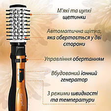 Фен-стайлер для волосся Gemei GM-4828 з трьома насадками, 1000Вт, помаранчевий, фото 4