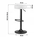 Барний табурет PORTO сидіння зі шкірозамінника, що крутиться з підніжкою, з регулюванням висоти 64-86 см, білий, фото 2