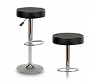 Табурет для барної стійки PORTO металевий з підніжкою, м'яким регульованим сидінням 64-86 см, чорний, фото 2