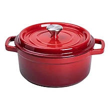 Кокотниця чавунна Yongkang HP-1-3O з емальованим покриттям 3л, Ø24см, помаранчевий