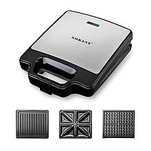 Мультипекар Sokany SK-BBQ-852, на 3 пластини з антипригарним покриттям, 1400 Вт