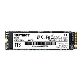 Накопичувач SSD M.2 Patriot P320 1TB NVMe 2280 Gen3.0 x4 3D TLC ly