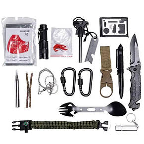 Туристичний набір для виживання 16 в 1 у пластиковому кейсі, фото 1