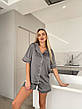 Піжама жіноча шорти+сорочка S Сірий світлий, фото 7