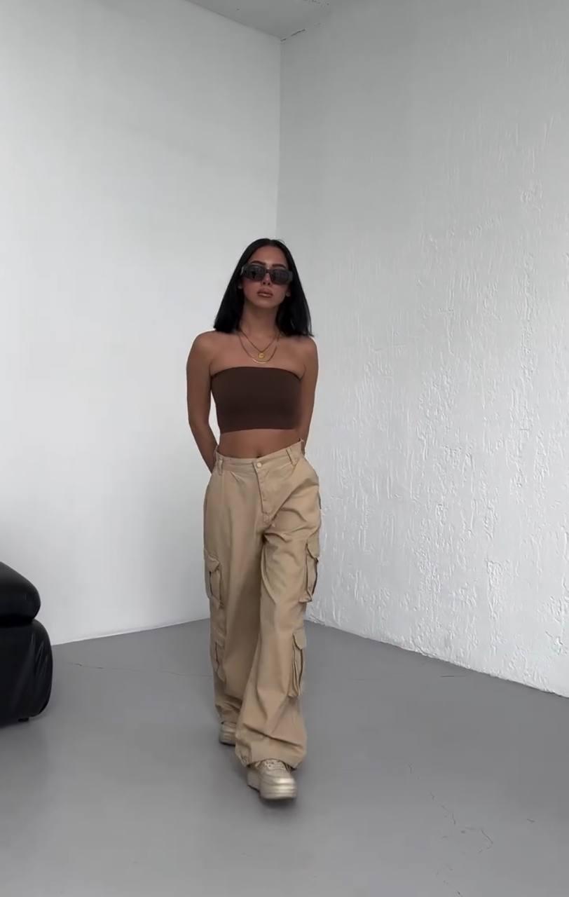 Жіночі джинси карго з котону модель 1308 упаковка 6 шт розміри 25–30, фото 1