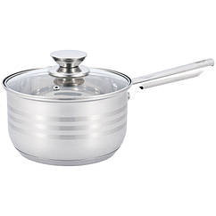 Ковш UNIQUE UN-5052 1,2л з харчової сталі з жаростійким склом