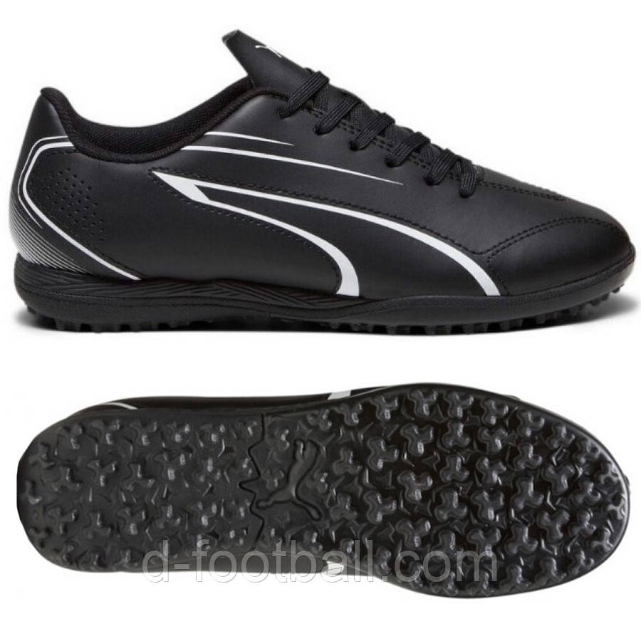 Футбольні сороконіжки PUMA VITORIA TT Youth 107487-01, Чорний, Розмір (EU) — 34.5