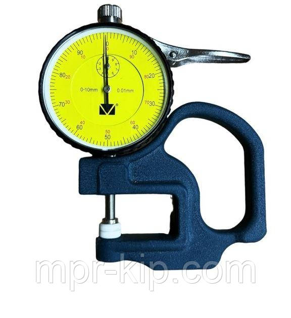Індикаторний механічний товщиномір Микротех ТРА-10/30, ( 0-10мм/0,01мм ) держреєстр №У1987-95, Україна, фото 1