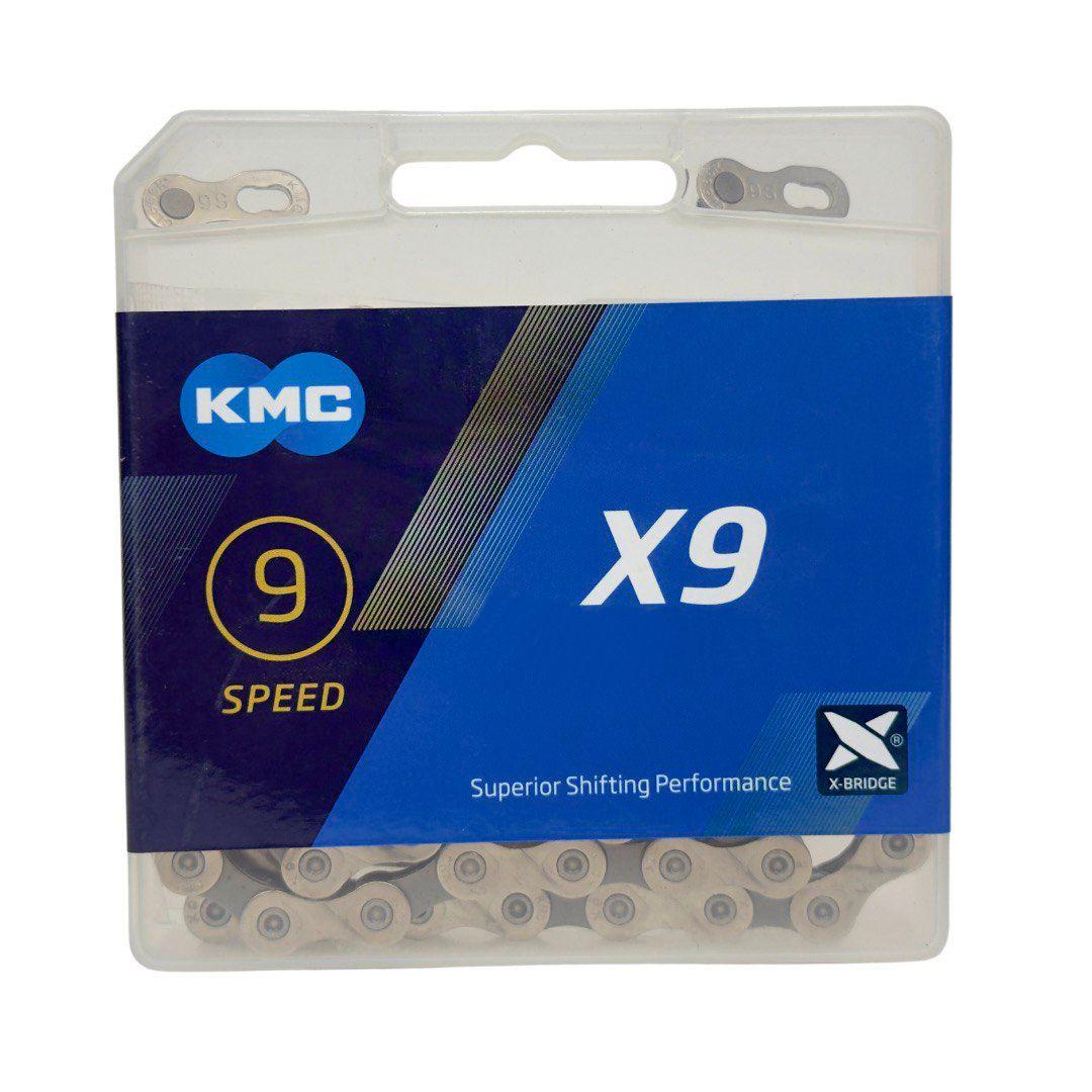 Ланцюг KMC X9 122 ланки (1/2"х11/128") 9 швидкостей з замком, Silver/Gray