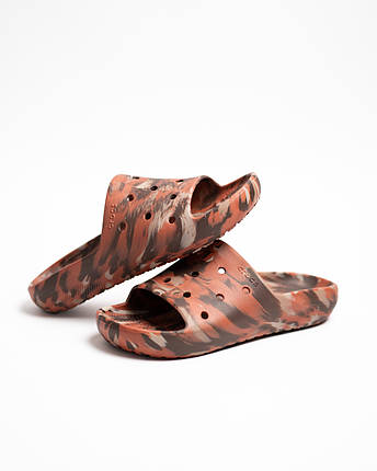 Чоловічі шльопанці Crocs Classic Marbled Slide 211211-2EW Coffee Multi коричневі, фото 1