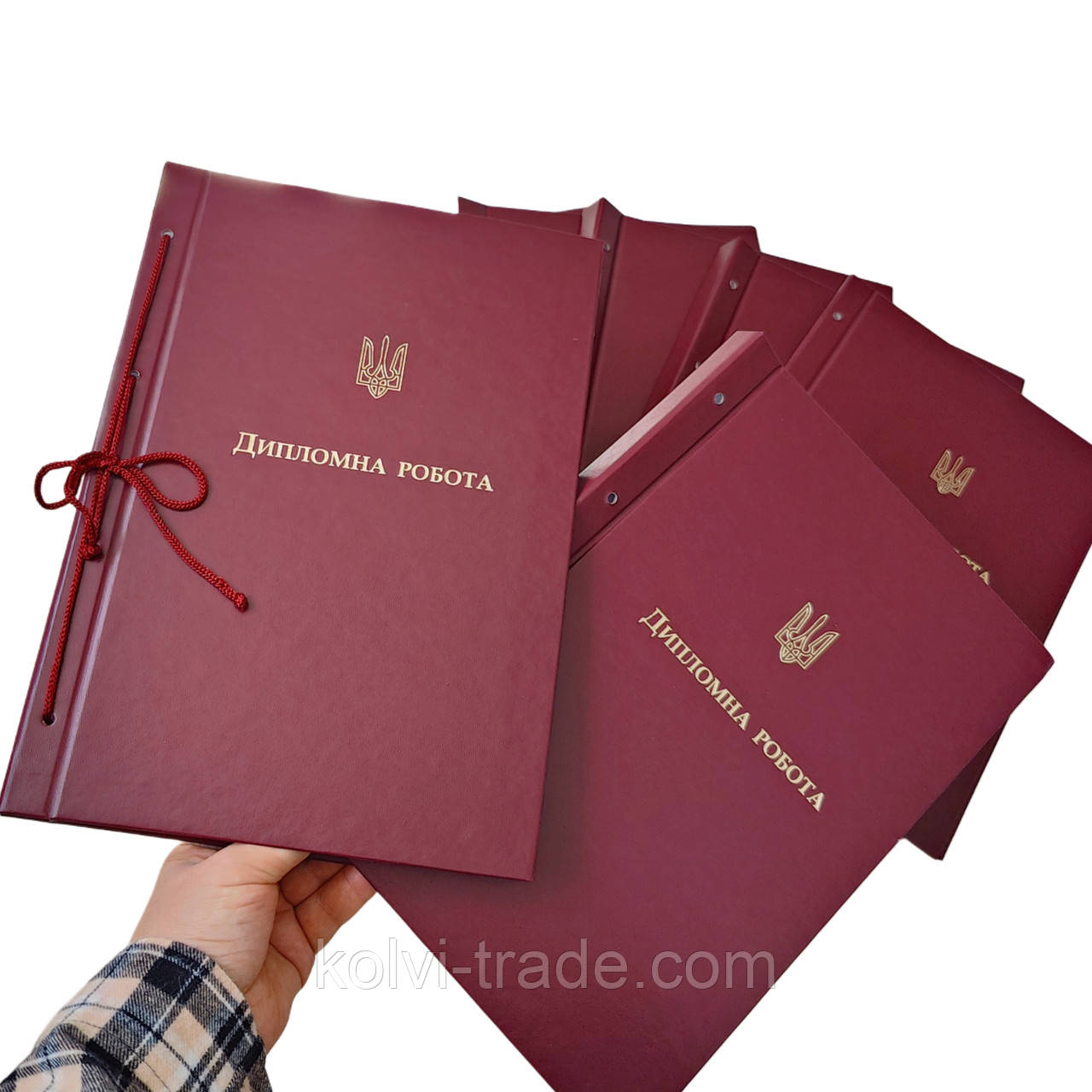 Папка для твер. палітурки “Дипломна робота” 215×305 бордова (20мм) (1 шт)