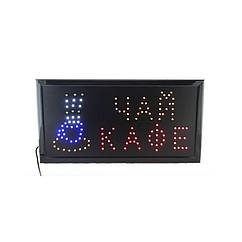 Вивіска Чай Кафе Світлодіодна LED табло 48х25 червоний синій 100000 годин