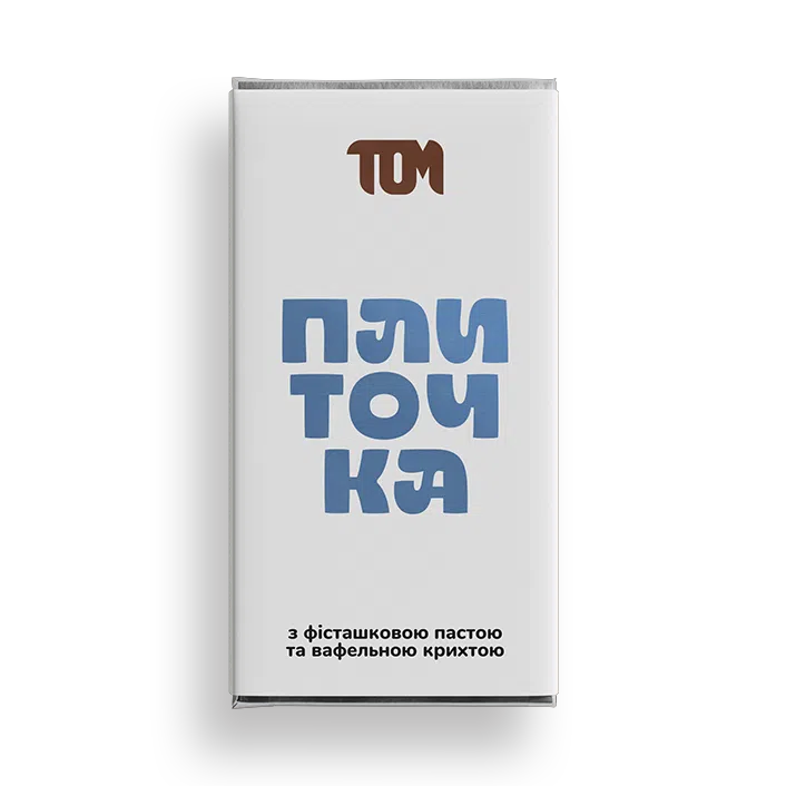 Плиточка з фісташковою пастою та вафельною крихтою, 100г, ТОМ, фото 1