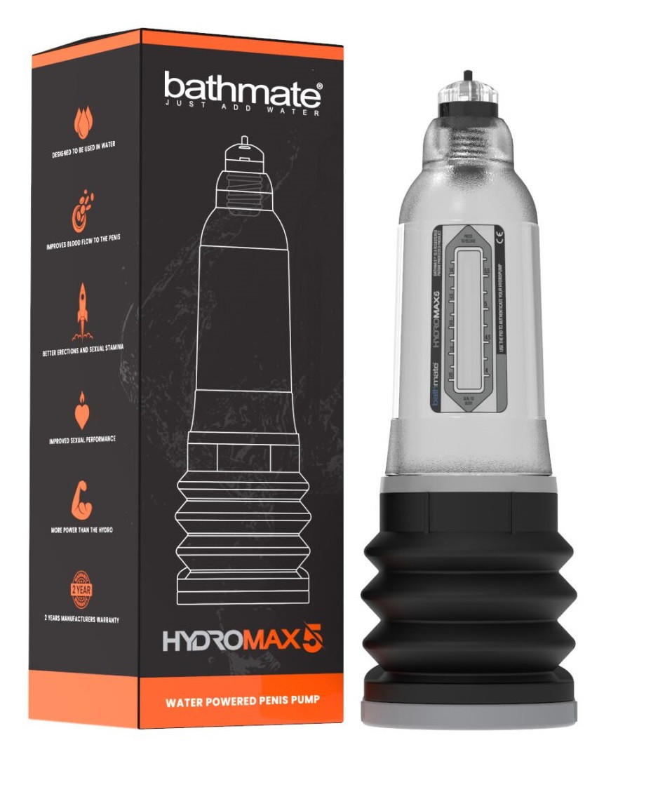 Гідропомпа Bathmate Hydromax 5 Clear, для члена довжиною від 7,5 до 12,5 см, діаметр до 4,5 см, 2 роки гарантії, фото 1