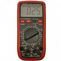 Мультиметр цифровий UT61A з збільшеним екраном і білим підсвічуванням 200мВ - 1000В 200Ом - 200МОм