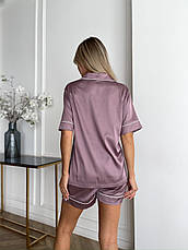 Піжама жіноча шорти+сорочка S Троянда, фото 2