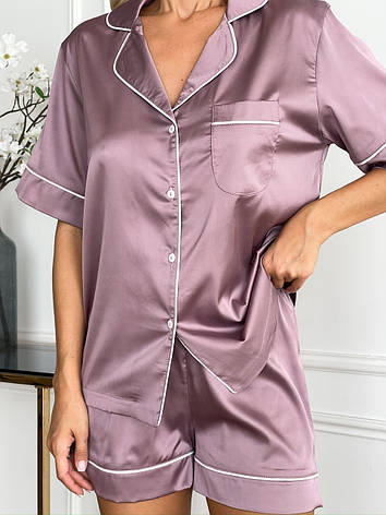 Піжама жіноча шорти+сорочка S Троянда, фото 1