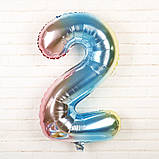 Кулька цифра 2 фольгована 32 дюйма різнобарвний, фото 2