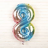 Кулька цифра 8 фольгована 32 дюйма різнобарвний, фото 2