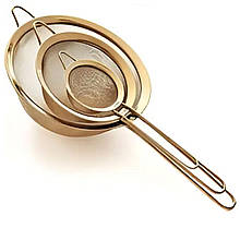 Набір ситечок 3 штуки для чаю круп та борошна 8,14 та 20 см з нержавіючої сталі HP-19-21