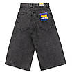 Чоловічі широкі джинсові шорти John Lucca графітові, оверсайз, Y2K стиль, фото 2