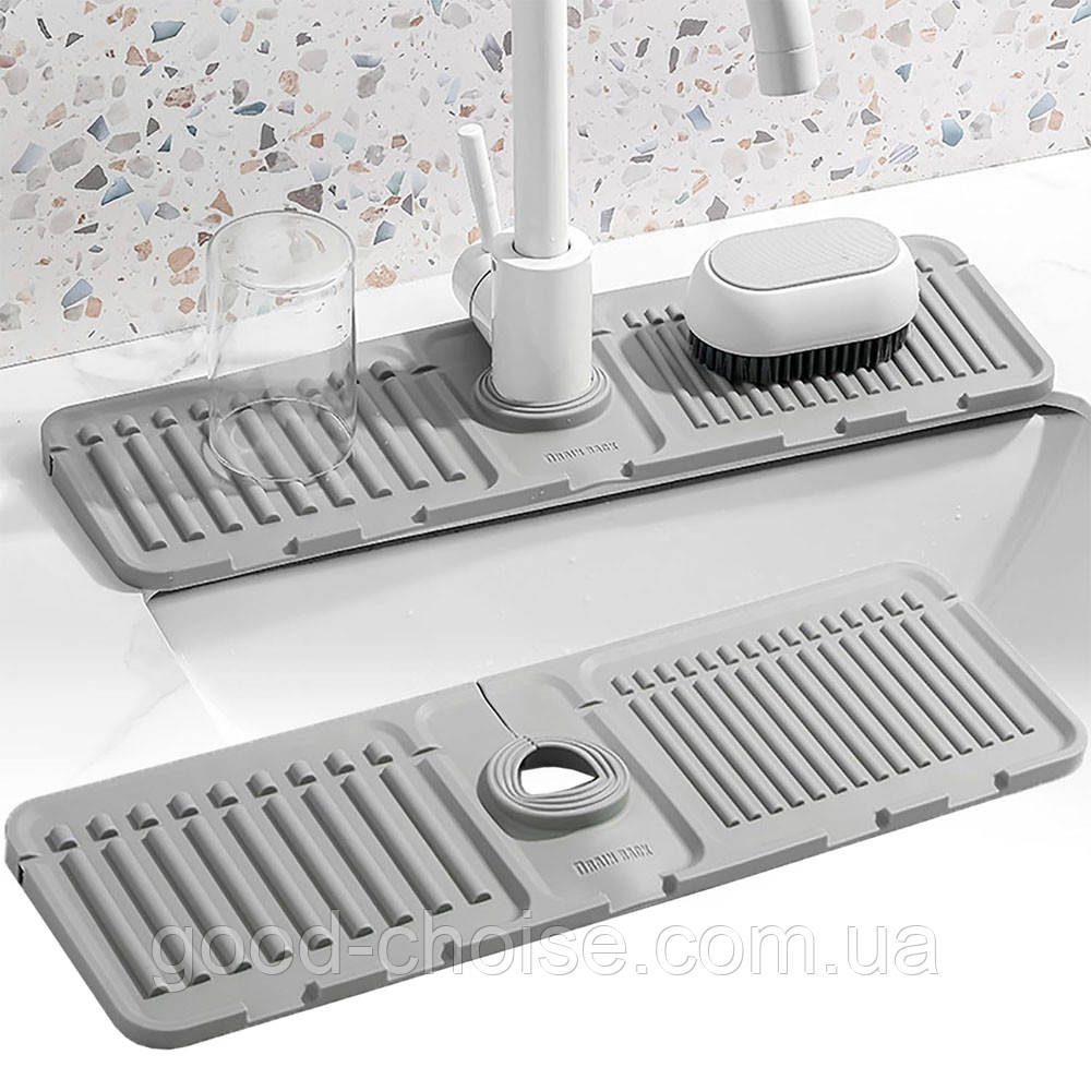 Силіконовий килимок на мийку з відливом 37×12см, 1077 FAUCET / Килимок для раковини / Килимок для миття