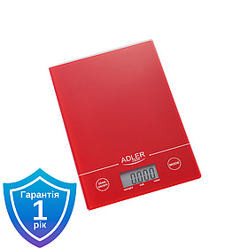 Ваги кухонні електронні Adler AD 3138 червоні до 5 кг
